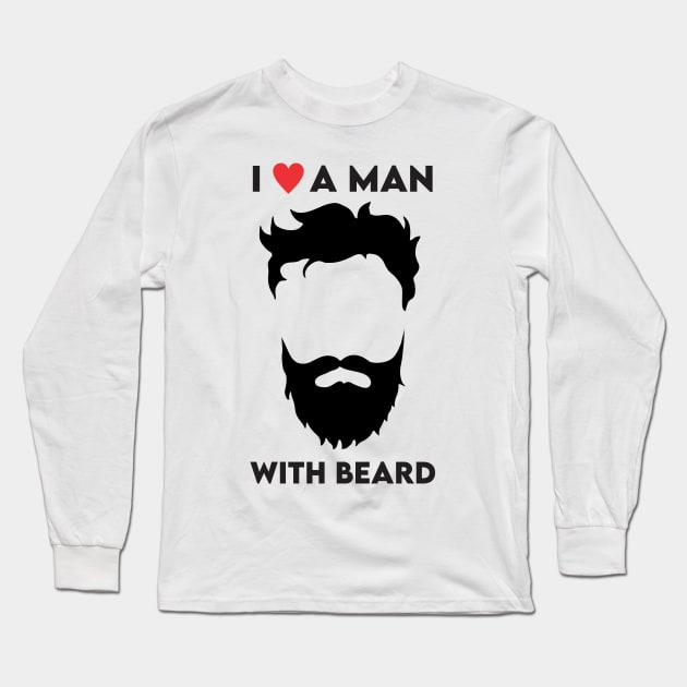 i love a man with a beard chrismas Long Sleeve T-Shirt by Vortex.Merch